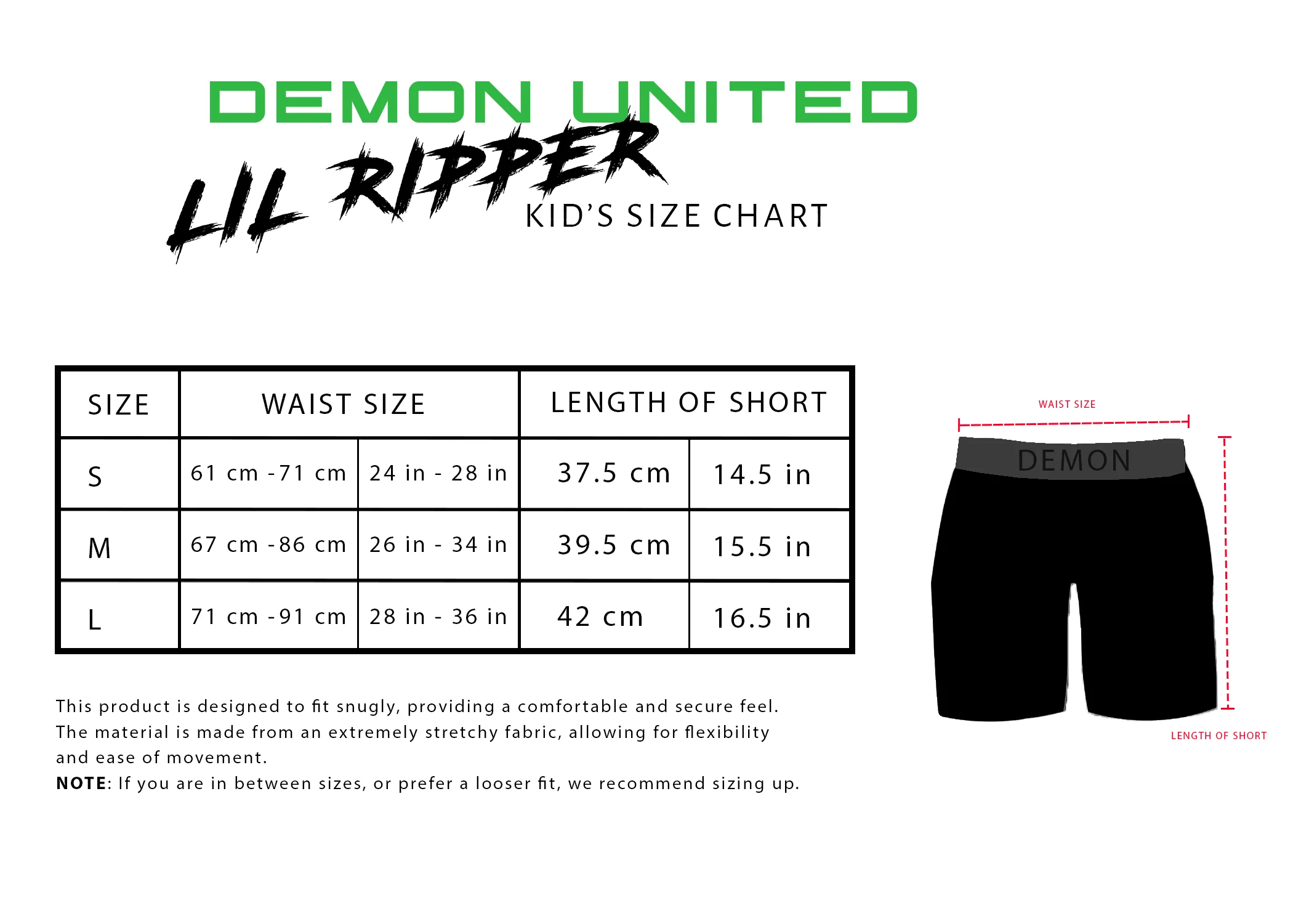 Demon Lil' Ripper Kids Padded Shorts - Image 3