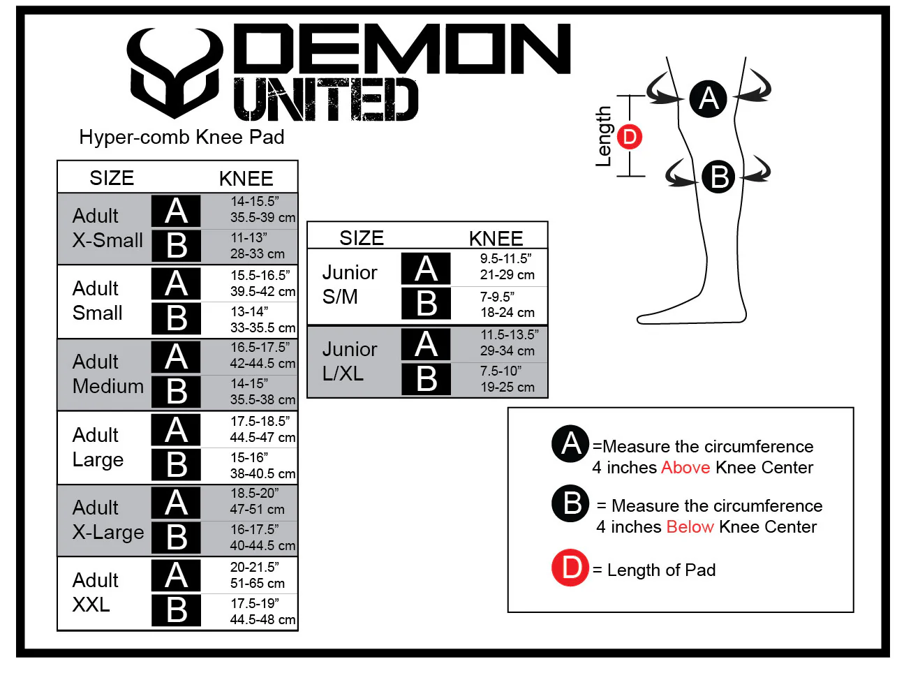 Demon Hyper-Comb Knee Pad **CLOSEOUT/FINAL SALE** - Image 5