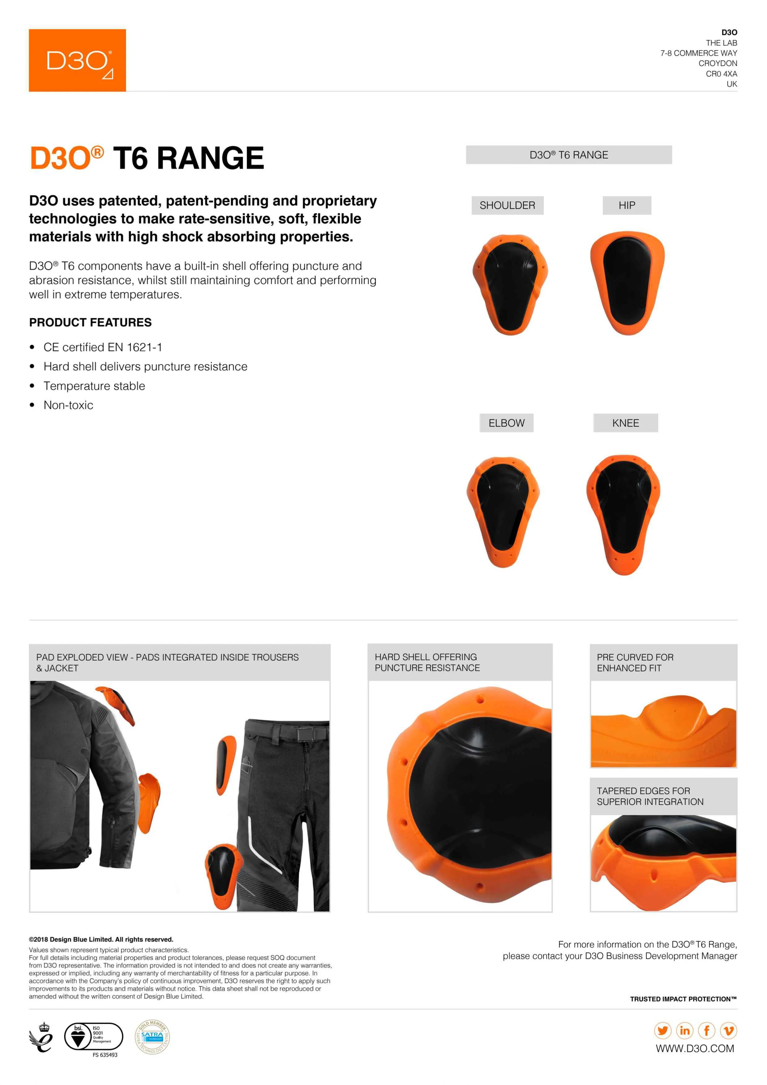 Demon United X V7 D3O® A.I. Men's Impact Shorts | Snowboard - Image 8